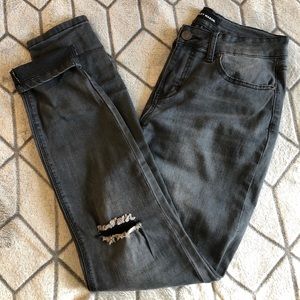 Ashley Mason Distressed Gray Denim Jeans Size 28